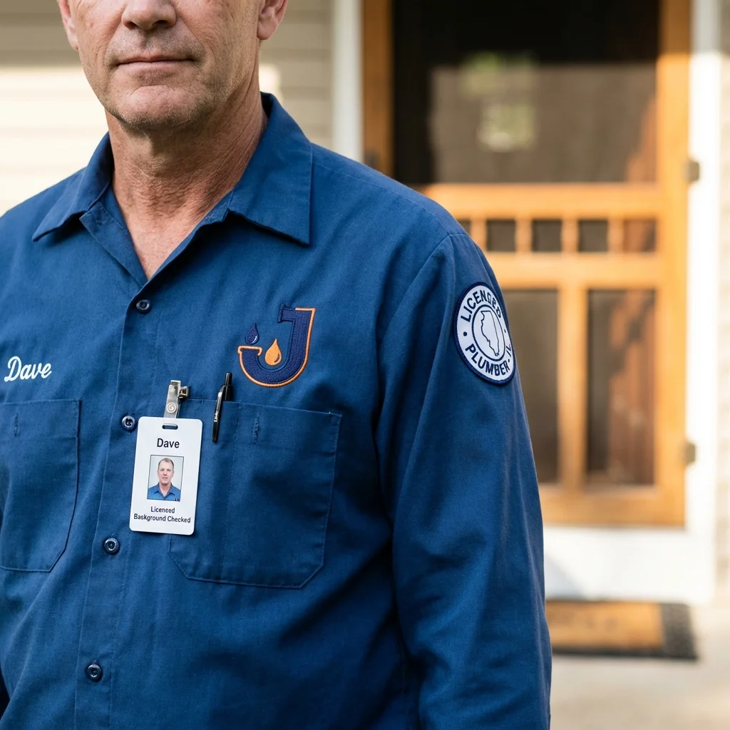 Licensed plumber showing ID badge in Cardington, OH